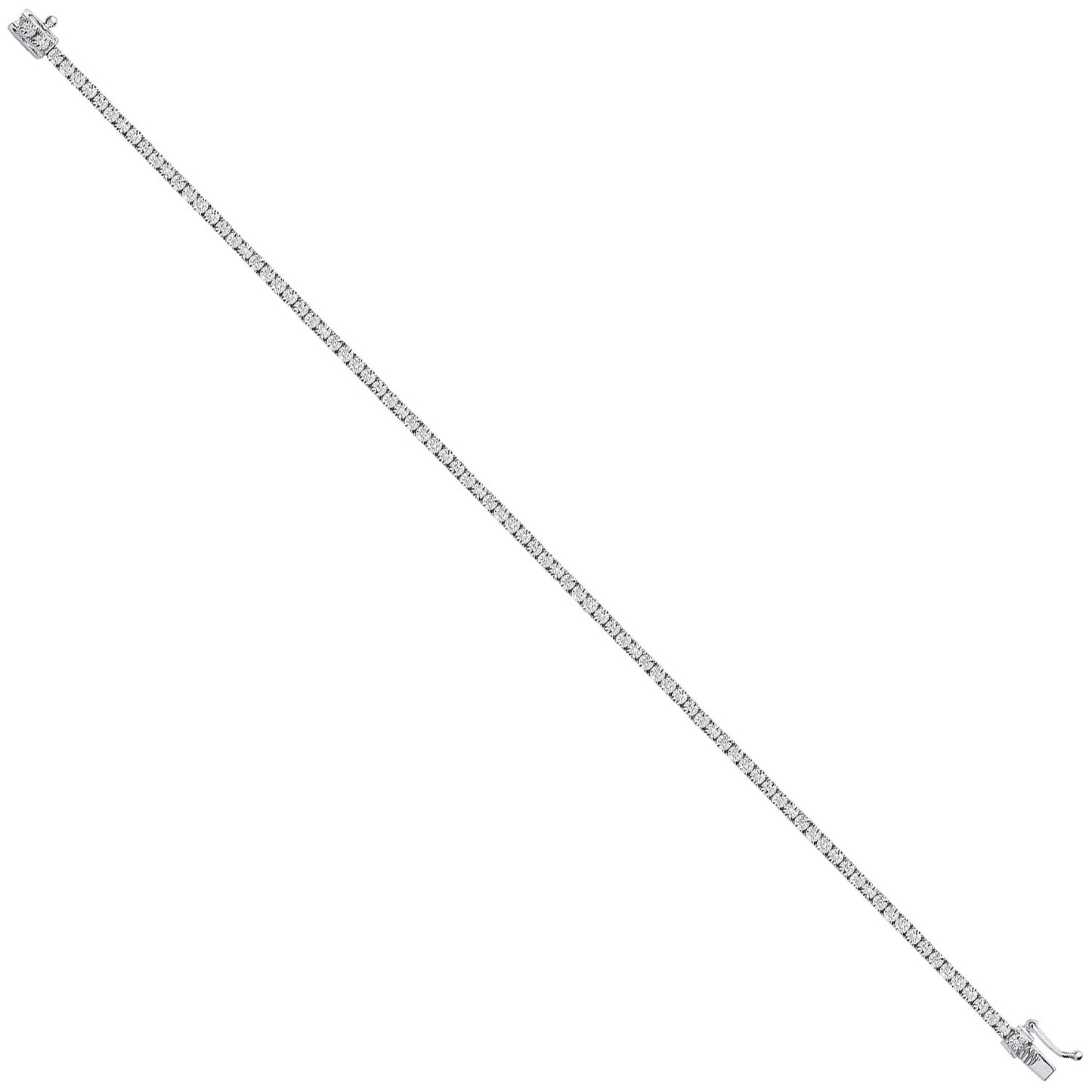 9ct White Gold 0.25ct Diamond Tennis Bracelet - 9ct Gold