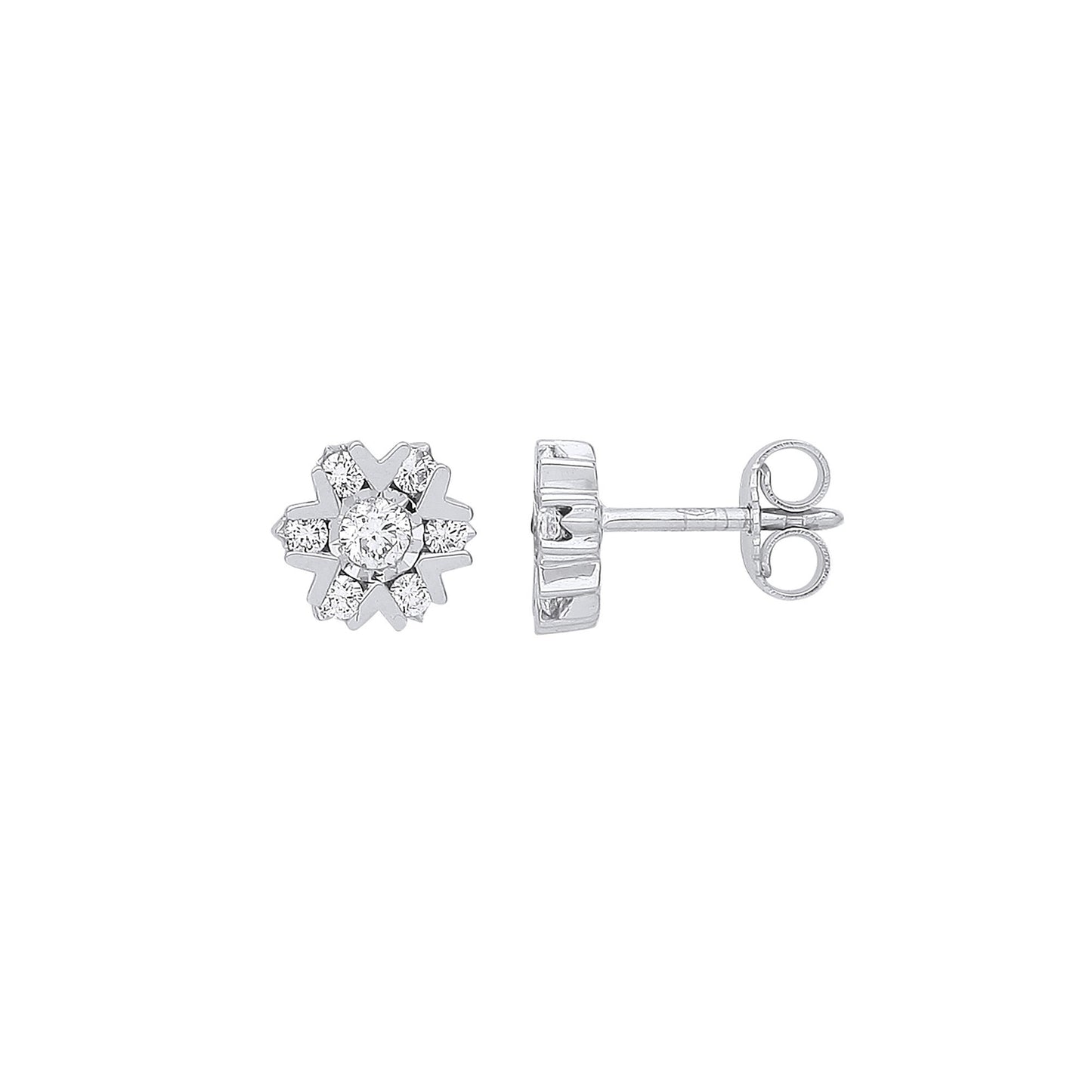 9ct White Gold 0.50ctw Diamond Earrings - 9ct Gold