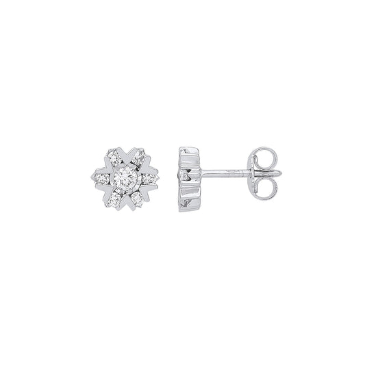 9ct White Gold 0.50ctw Diamond Earrings - 9ct Gold