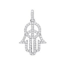 9ct White Gold 0.48ct Diamond Hamsa Pendant