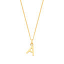 Yellow Gold Small Plain INITIAL on 18" Curb Chain