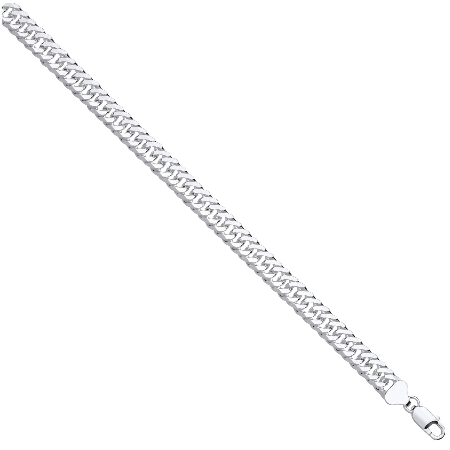 Silver Double Curb 9mm Chain - Silver