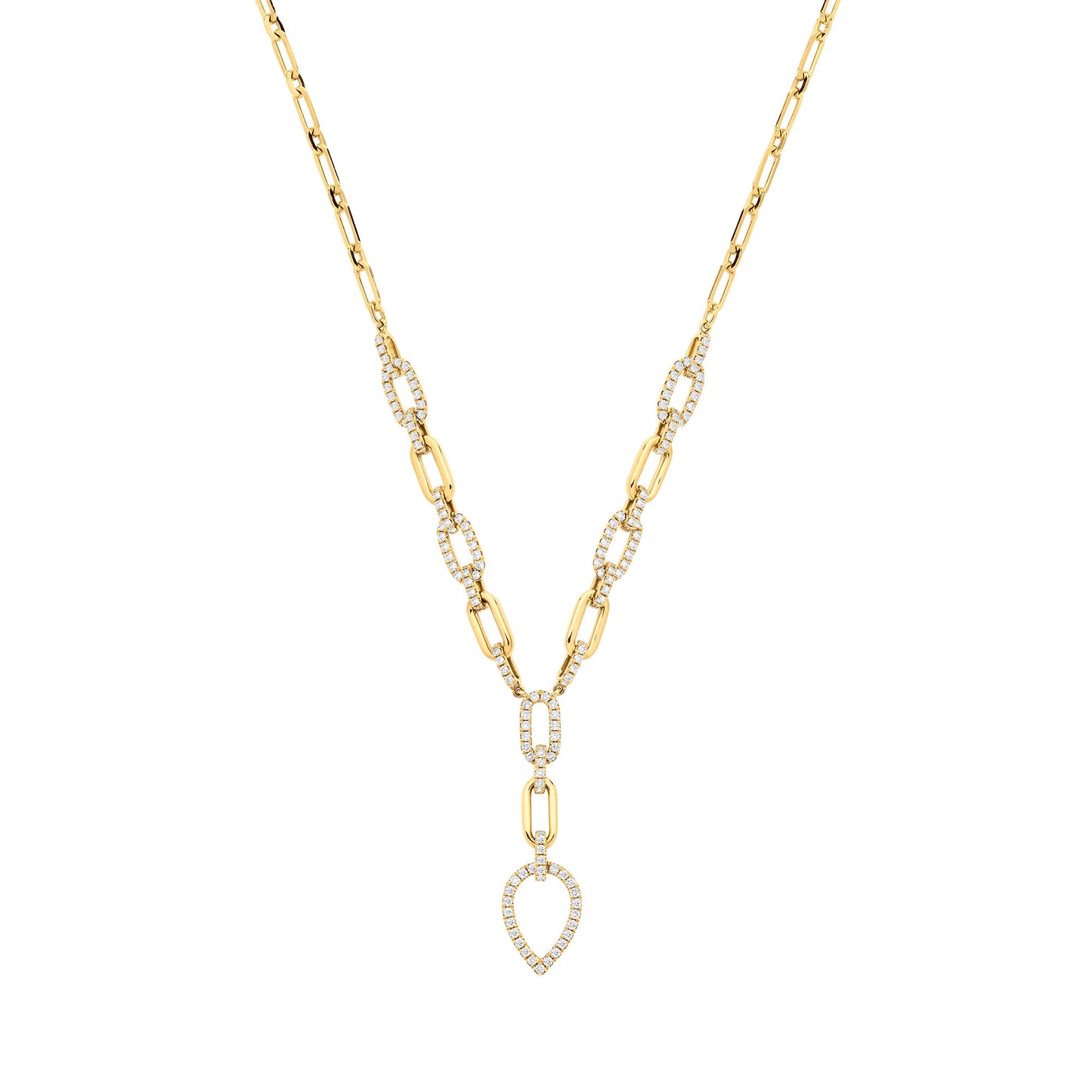 18ct Yellow Gold Pear Shaped Drop Necklace 1.30ctw - 18ct Gold