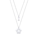 Silver Dog Paw & Bone Pendant Necklace 16" / 18"