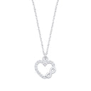 Silver Cubic Zirconia Heart Infinity Pendant Necklace