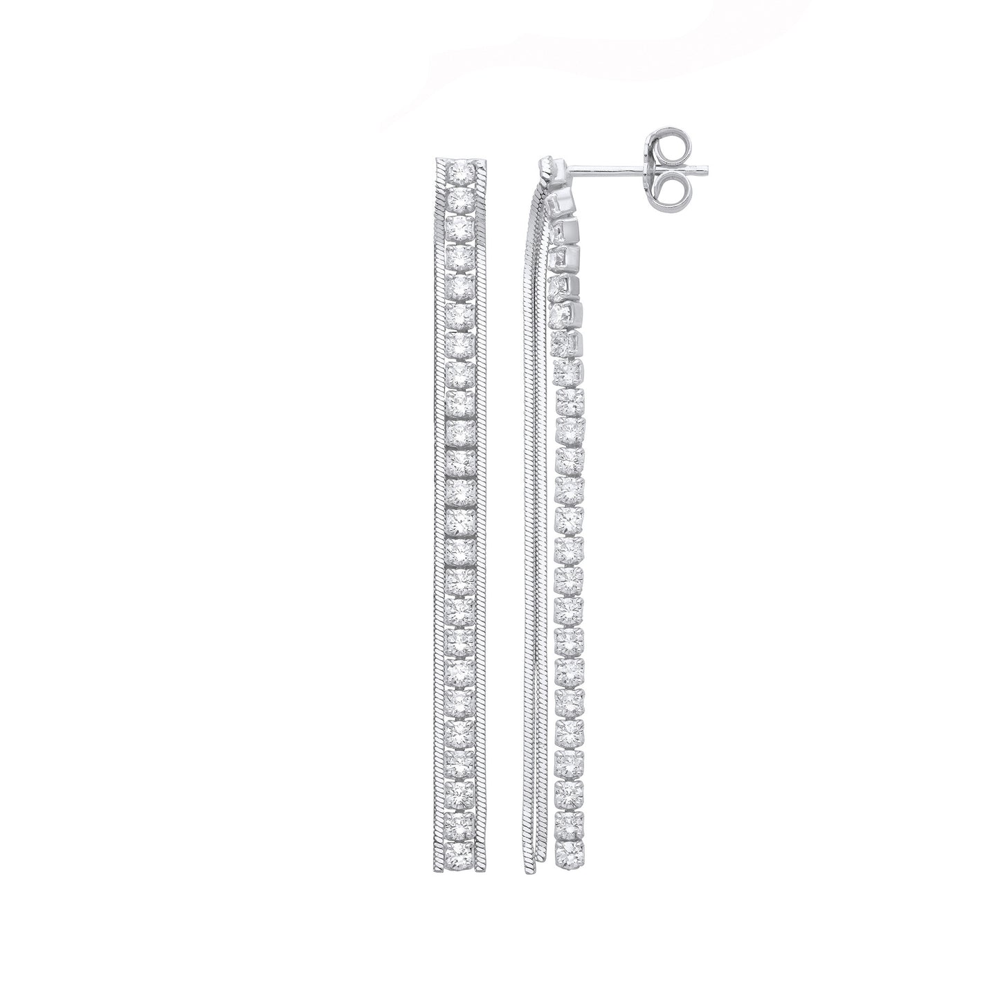 Silver 55mm Drop Earrings - Silver