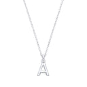 Silver Small Plain Initial 16" + 1" Necklace