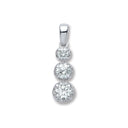 18ct White Gold 0.75ct Diamond Trilogy Pendant