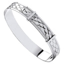 White Gold D/C Expandable Baby Bangle
