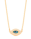 Yellow Gold Evil Eye 17" Necklace