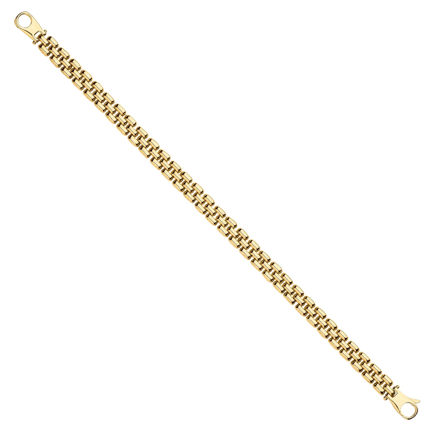 Yellow Gold 6.4mm Panther Link Ladies Bracelet - 9ct Gold