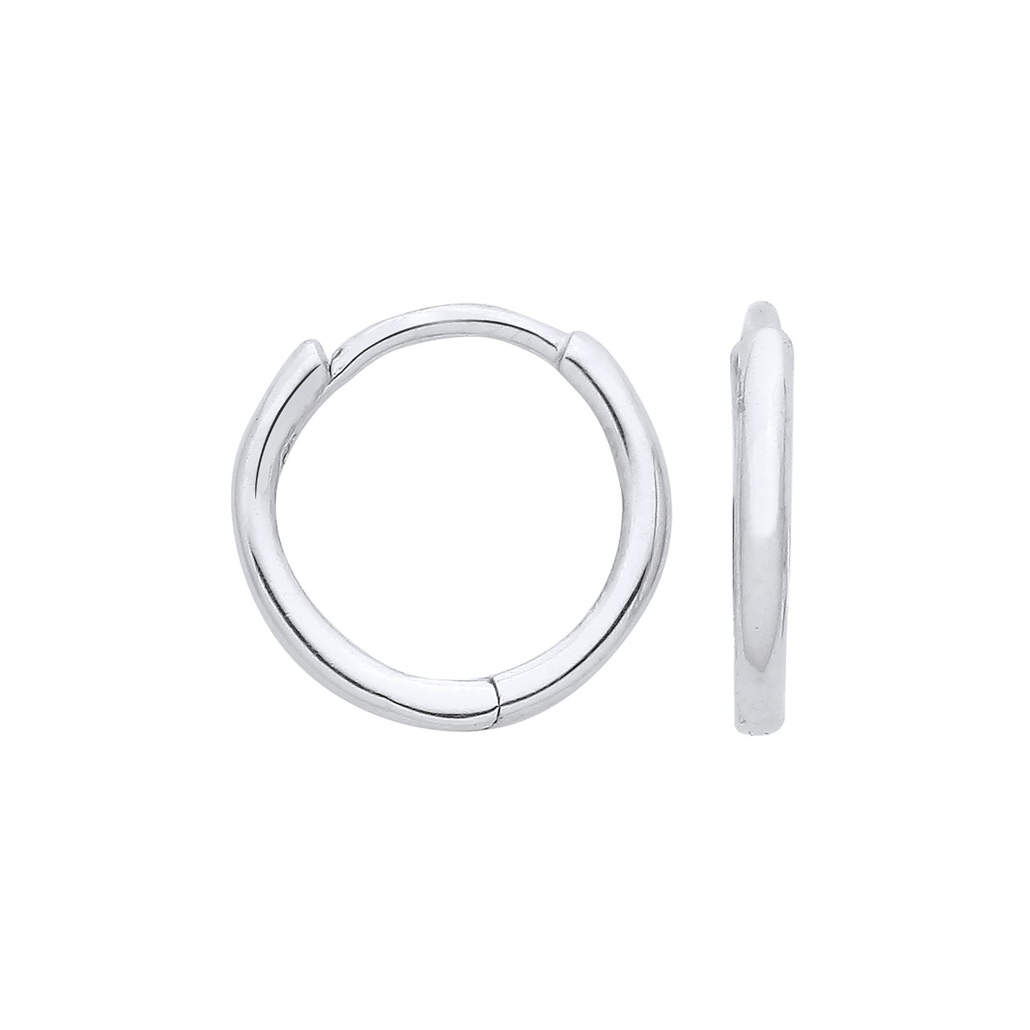 White Gold 10mm Plain Hinged Sleepers - 9ct Gold