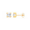 9ct Yellow Gold Round 5mm Cubic Zirconia Studs