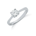 Silver Claw Set Cubic Zirconia Solitaire Ring