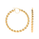 Yellow Gold 50mm Big Twist Hollow Hoops
