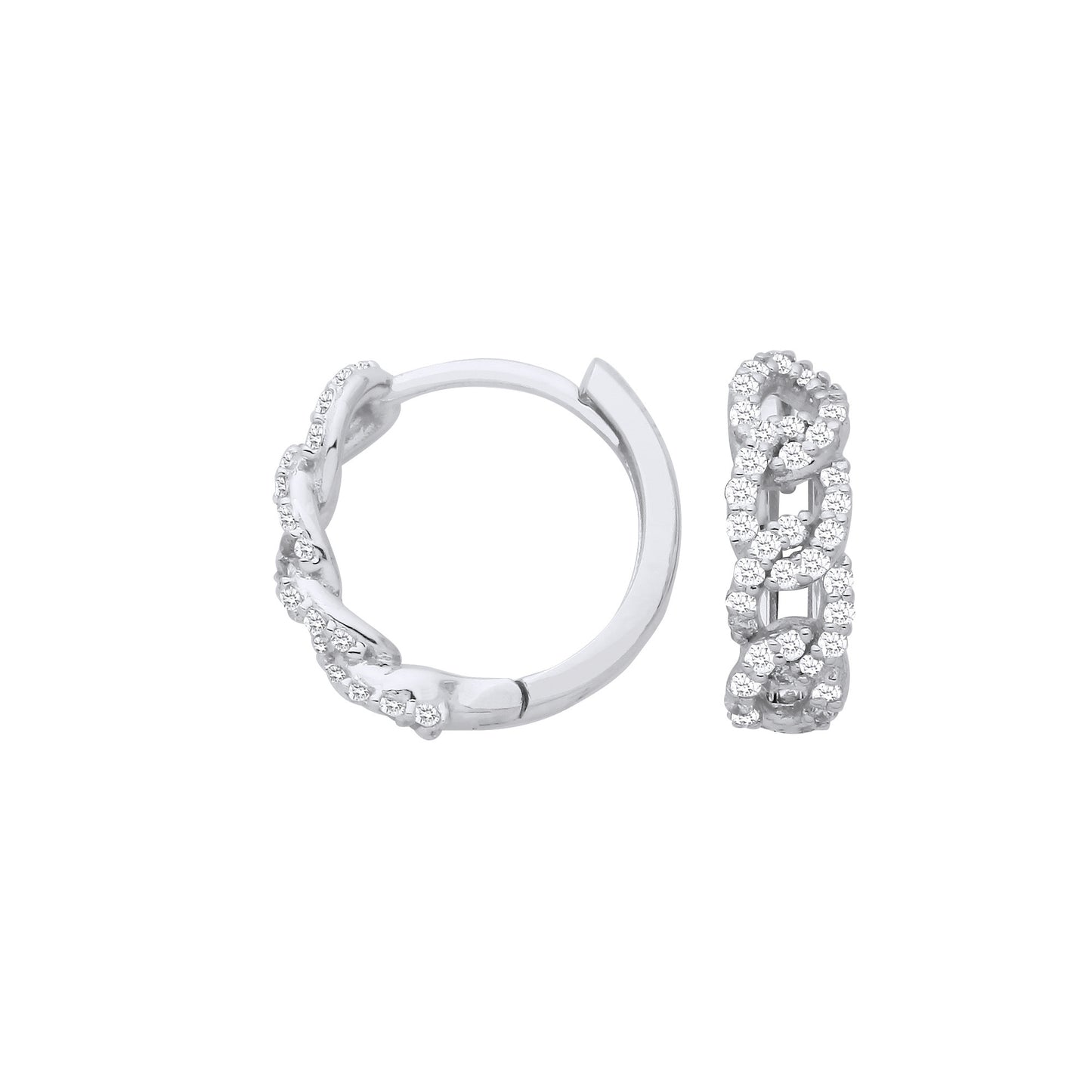 9ct White Gold Diamond 0.28ctw Huggie Earrings - 9ct Gold