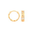 9ct Yellow Gold 0.12ctw Diamond Huggie Earrings