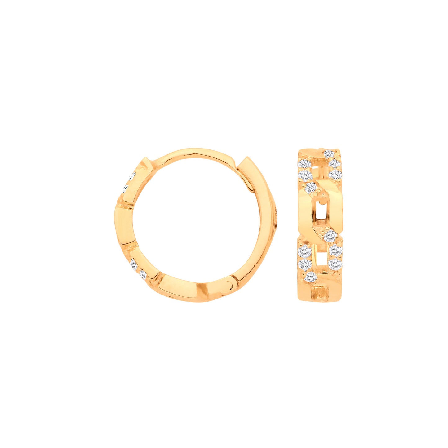 9ct Yellow Gold 0.12ctw Diamond Huggie Earrings - 9ct Gold