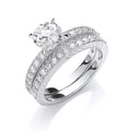 Silver Bridal Set Cubic Zirconia Rings