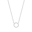 9ct White Gold 0.08ctw Necklace (chain 17")