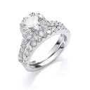 Silver Bridal Set Cubic Zirconia Rings