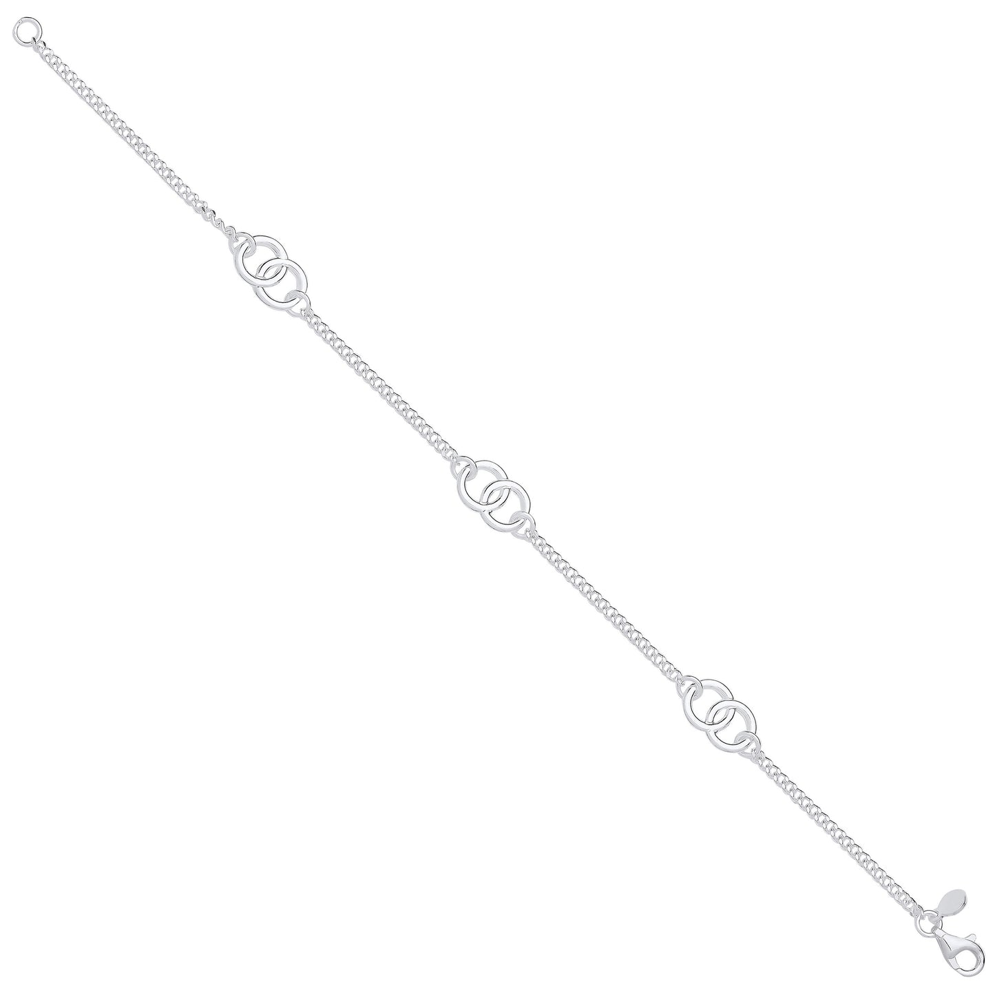 Silver Entwined Circles Ladies Bracelet - Silver