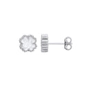 Silver WHITE Enamel Four Leaf Clover Studs