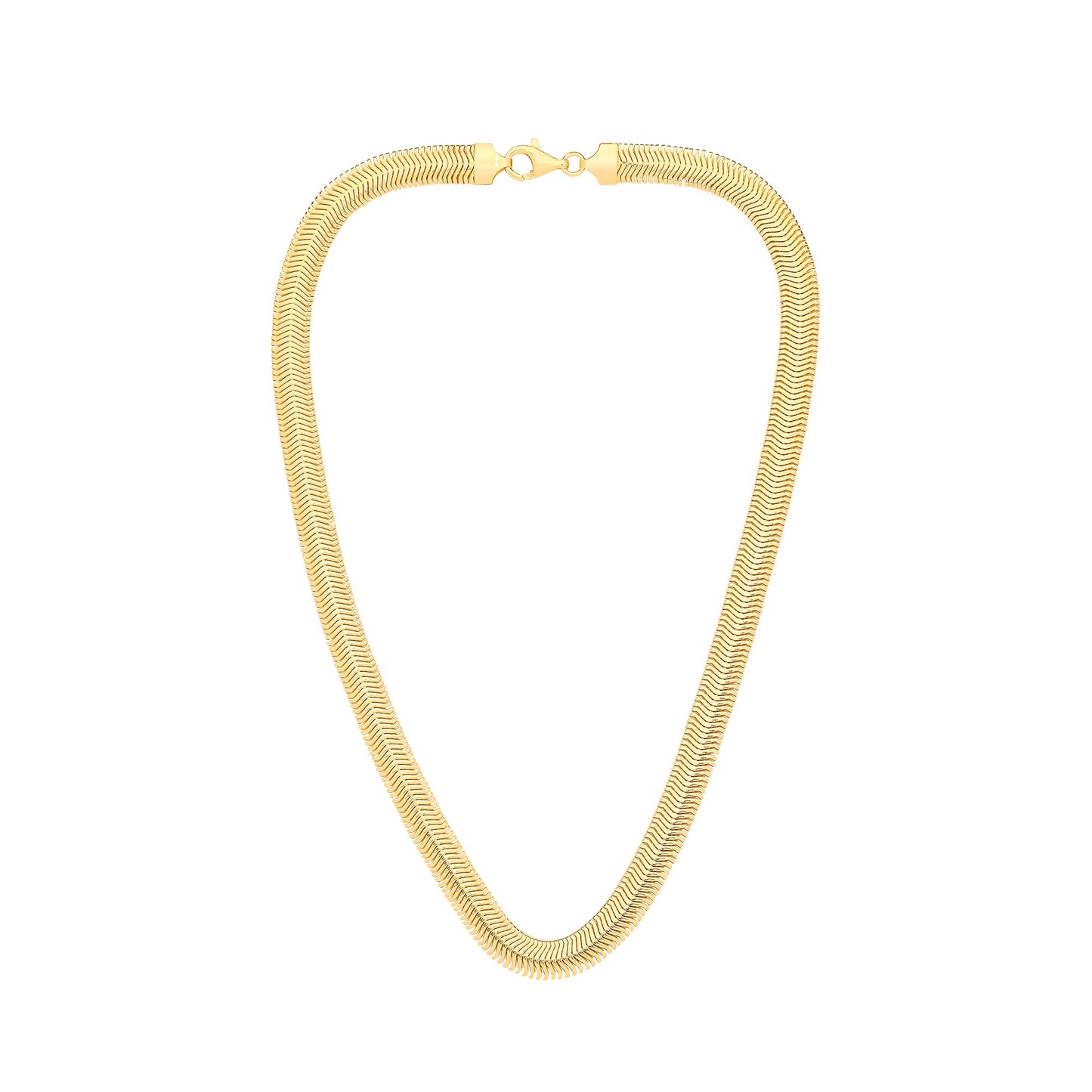 Silver Yellow Gold Plated 8.0mm Herringbone 17" Collarette/7.5"Bracelet - Silver