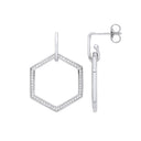 Silver Honeycomb Cubic Zirconia Earrings