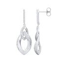 Silver Graduated Oval Cubic Zirconia Drop Earrings