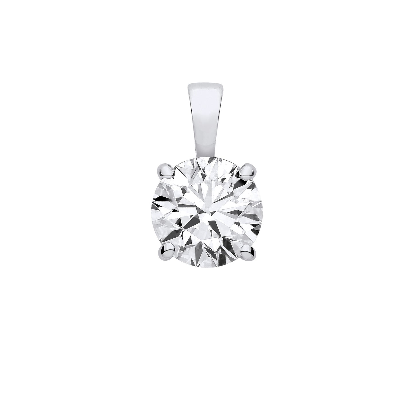 18ct White Gold 2.00ctw LAB GROWN Diamond Pendant IGI Certified - 18ct Gold