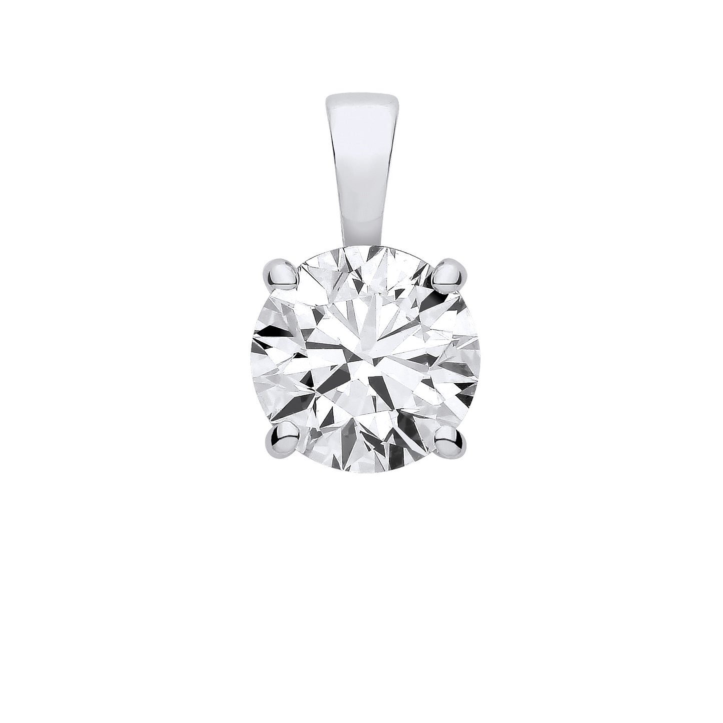 18ct White Gold 3.00ctw LAB GROWN Diamond Pendant IGI Certified - 18ct Gold
