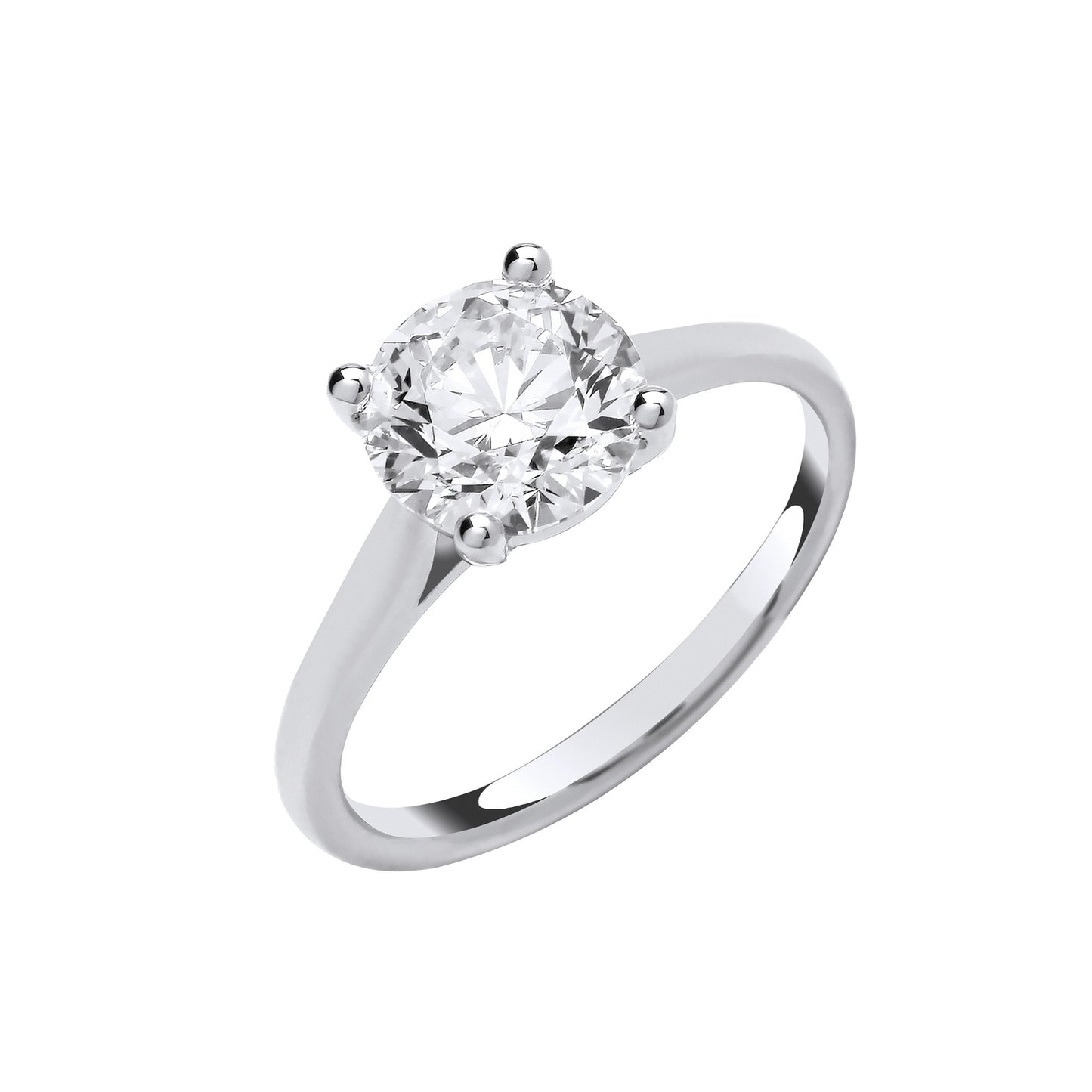 18ct White Gold 3.00ctw Solitaire LAB GROWN Diamond Ring IGI Certified - 18ct Gold
