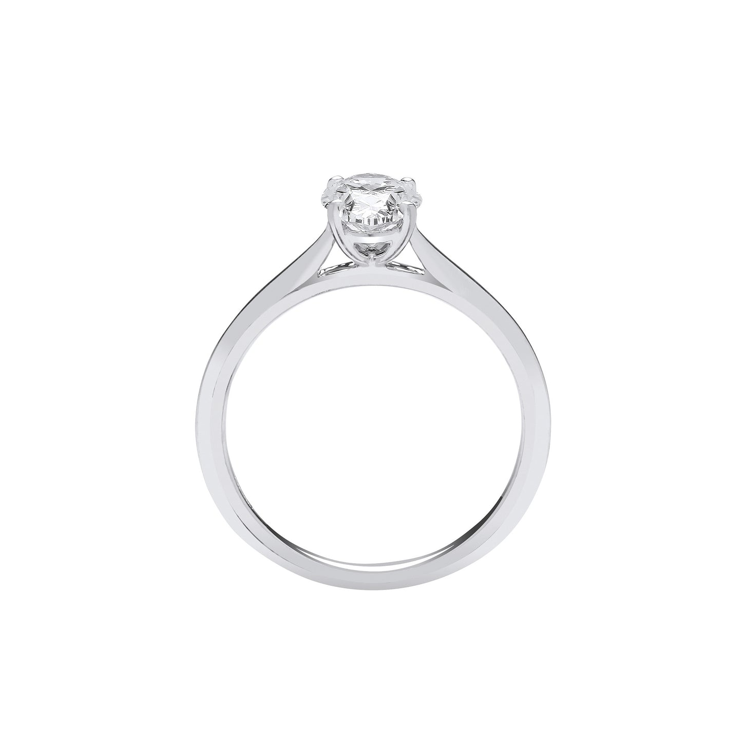 18ct White Gold 1.00ctw Oval Cut LAB GROWN Diamond Ring IGI Certified - 18ct Gold