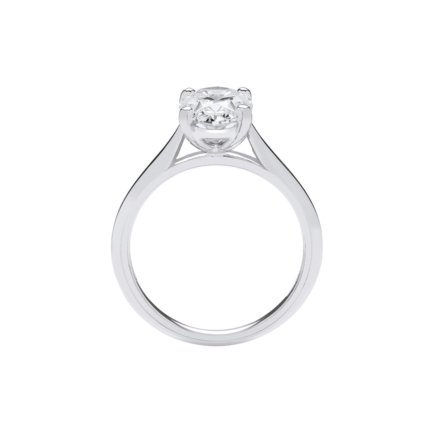 18ct White Gold 2.00ctw Oval Cut LAB GROWN Diamond Ring IGI Certified - 18ct Gold