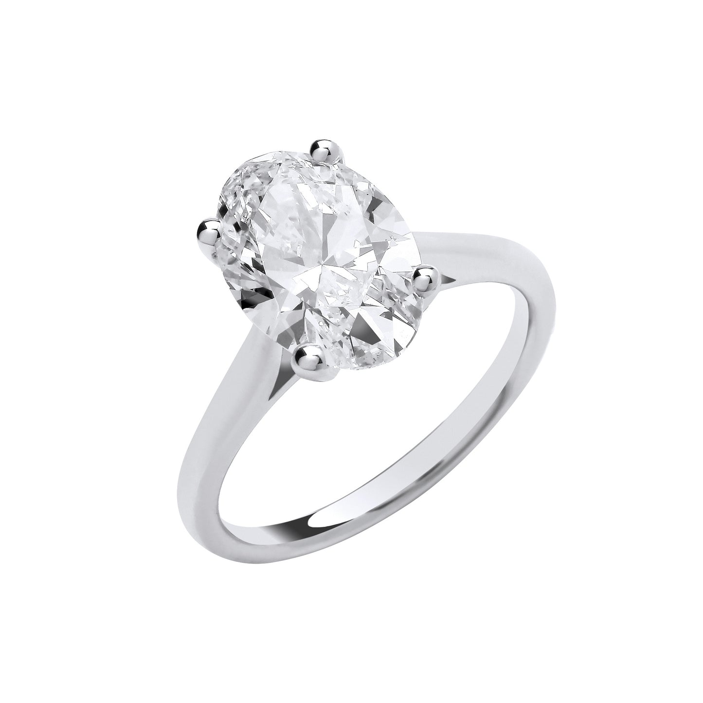 18ct White Gold 3.00ctw Oval Cut LAB GROWN Diamond Ring IGI Certified - 18ct Gold