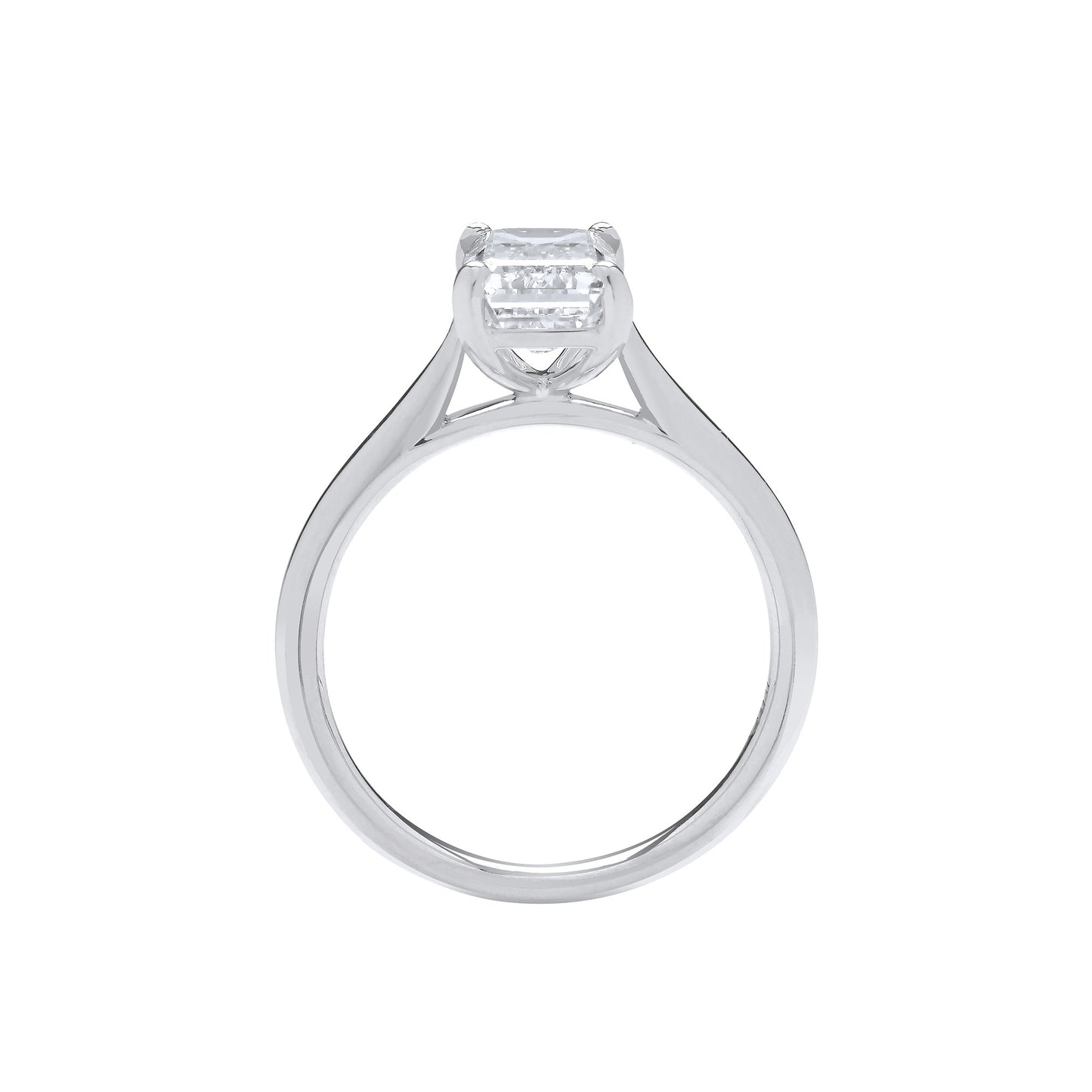 18ct White Gold 2.00ctw Emerald Cut LAB GROWN Diamond Ring IGI Certified - 18ct Gold