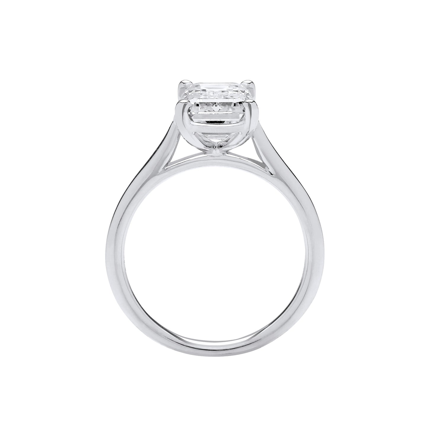 18ct White Gold 3.00ctw Emerald Cut LAB GROWN Diamond Ring IGI Certified - 18ct Gold
