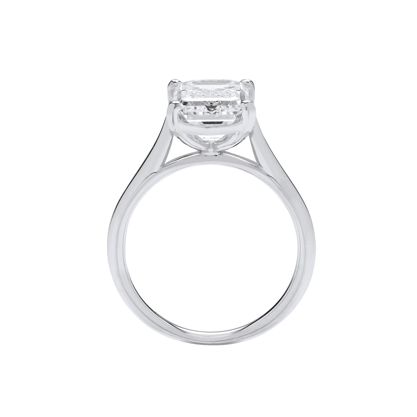 18ct White Gold 4.00ctw Emerald Cut LAB GROWN Diamond Ring IGI Certified - 18ct Gold
