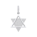Silver Star of David Cubic Zirconia Pendant