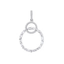 Silver Entwined Circles Drop Cubic Zirconia Pendant