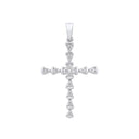 Silver Part Rub-Over Cubic Zirconia Cross
