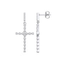 Silver Part Rub-Over Cubic Zirconia Cross