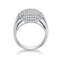 Silver Micro-Pave Cubic Zirconia Gents Ring