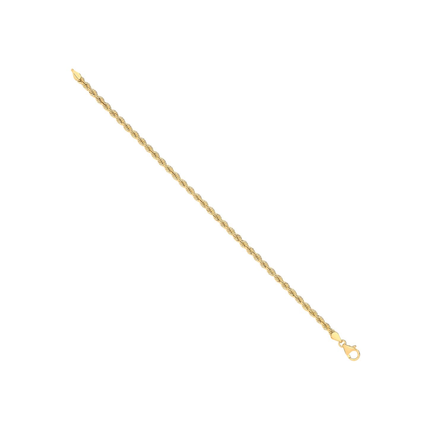 14ct Yellow Gold Hollow Rope 3.3mm Chain - 14ct Gold