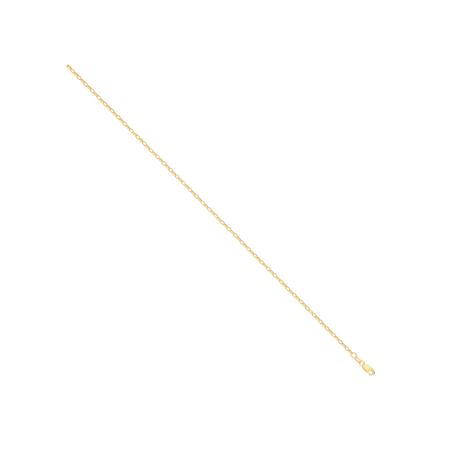 14ct Yellow Gold Hollow Oval Faceted Belcher 2.2mm Chain - 14ct Gold