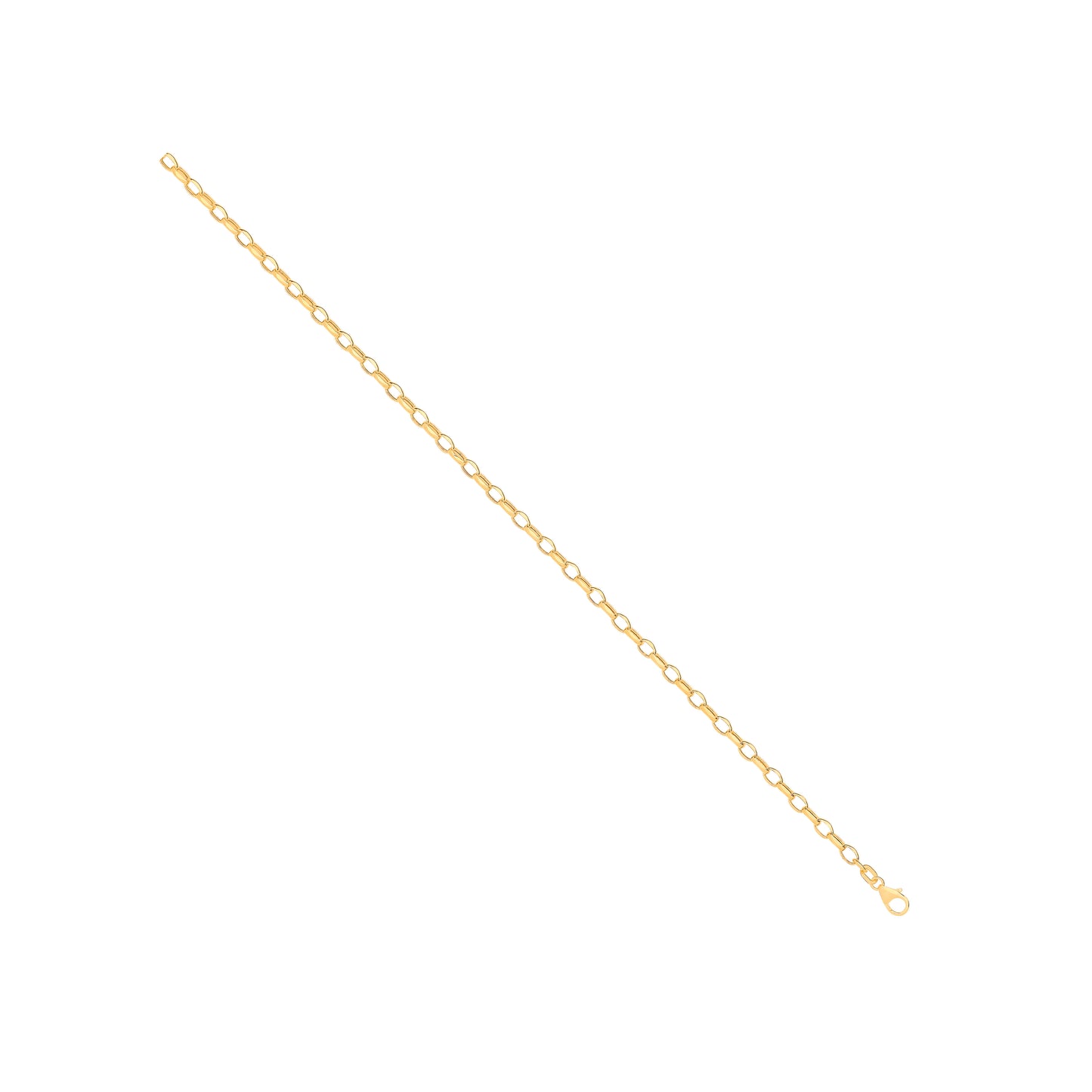 14ct Yellow Gold Hollow Oval Faceted Belcher 3.5mm Chain - 14ct Gold