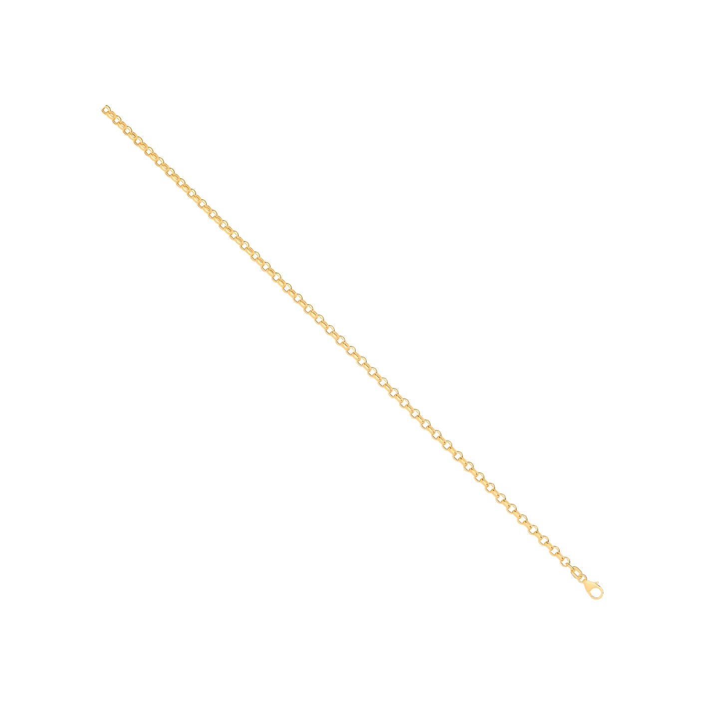 14ct Yellow Gold Hollow Round D/C Belcher 3.3mm Chain - 14ct Gold