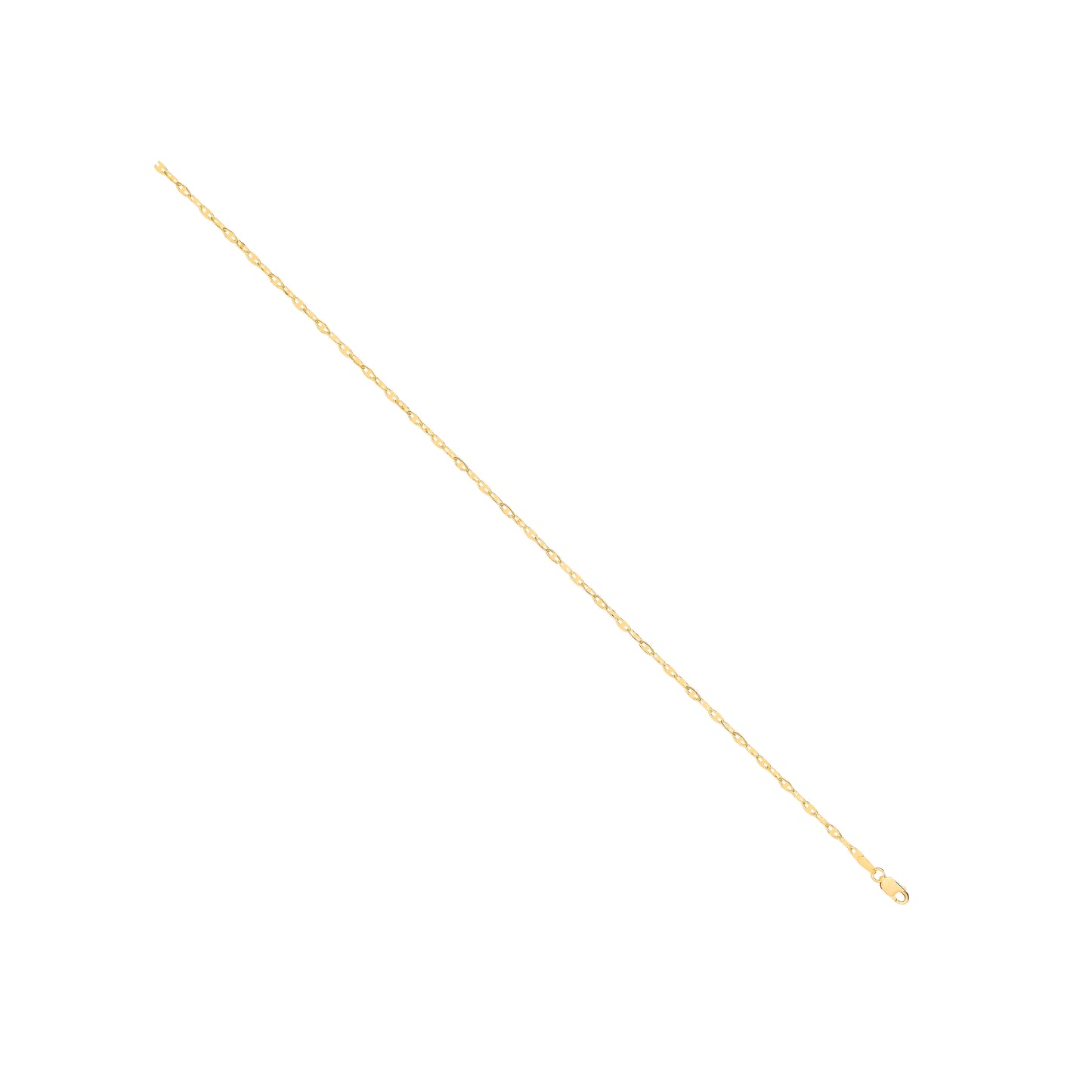 14ct Yellow Gold Hollow Shiny Anchor 2.2mm Chain - 14ct Gold