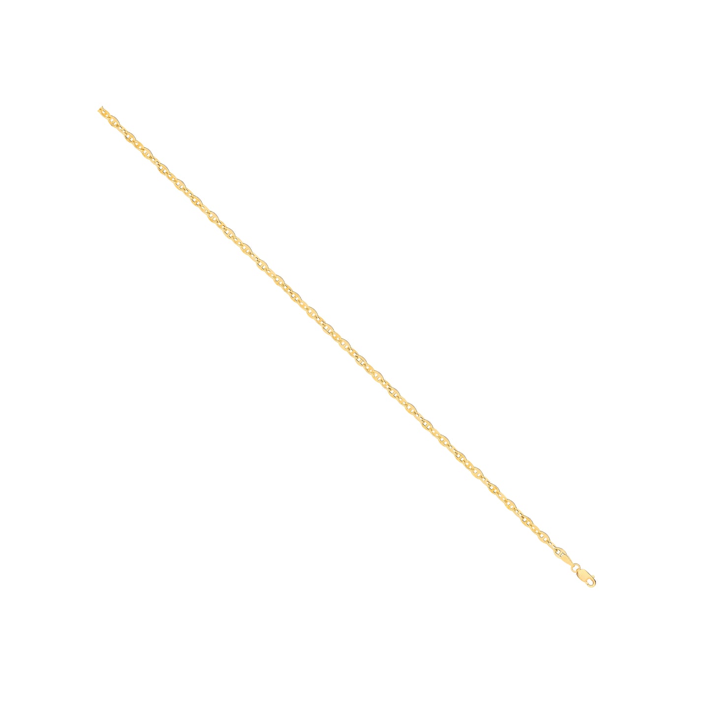 14ct Yellow Gold Hollow Shiny Anchor 3.3mm Chain - 14ct Gold